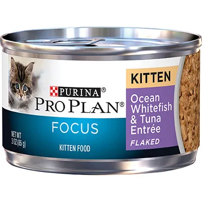 Purina Pro Plan Kitten Whitefish & Tuna Entre wet cat food, canned cat food