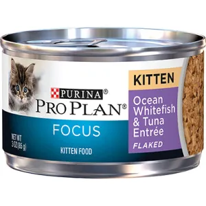 Purina Pro Plan Kitten Whitefish & Tuna Entre kitten dry food, kitten wet food