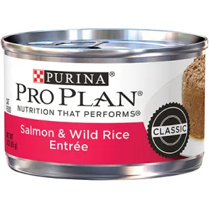 Purina Pro Plan Salmon & Wild Rice Entre Classic wet cat food, canned cat food
