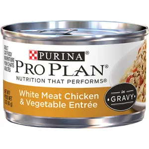 Purina Pro Plan White Meat Chicken & Vegetable Entre in Gravy wet cat food, canned cat food