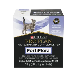 Purina ProPlan FortiFlora Feline Probiotic Supplement 30x1g sachets cat vitamins, cat immune support
