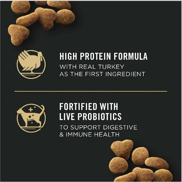 Purina Pro Plan Adult Indoor Hairball Turkey & Rice Dry Cat Food, 16lb
