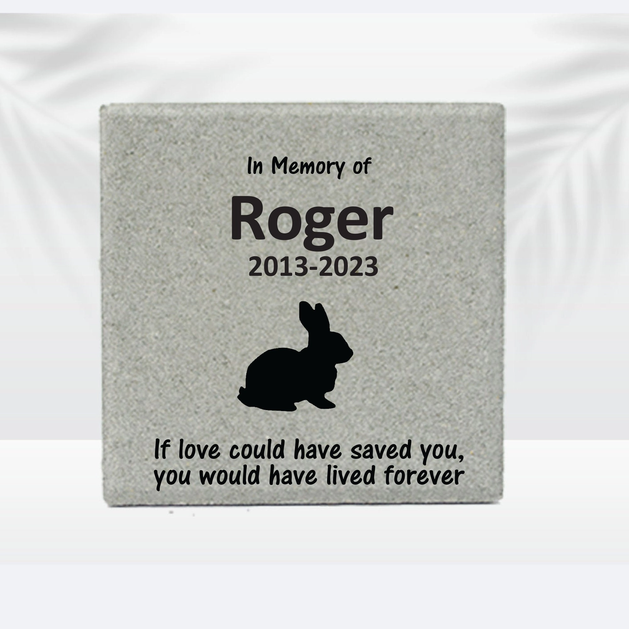 Rabbit / Bunny Memorial Stone- 12x12 Memorial Garden Stone show poultry,grooming poultry