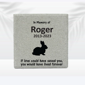 Rabbit / Bunny Memorial Stone- 12x12 Memorial Garden Stone show poultry,grooming poultry