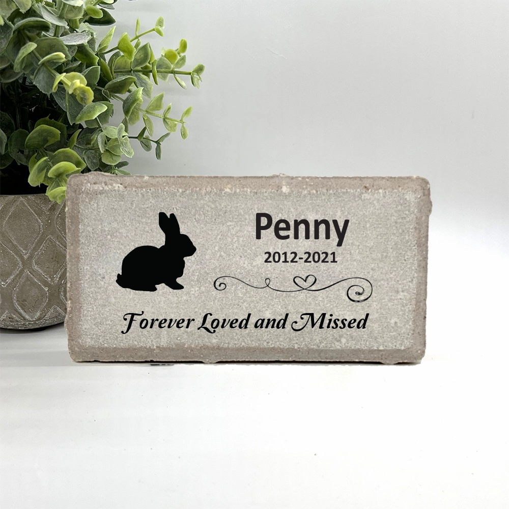 Rabbit / Bunny Memorial Stone - Forever loved and missed show poultry,grooming poultry