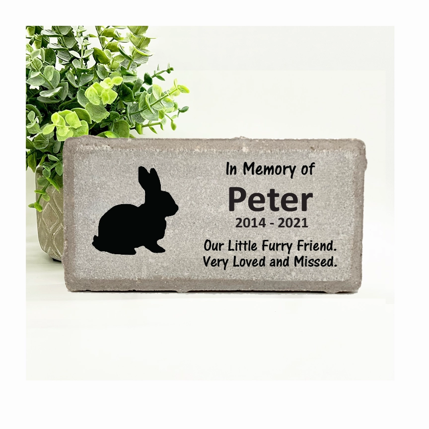 Rabbit / Bunny Memorial Stone - Our litte furry friend. Forever loved and missed
