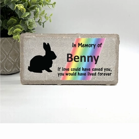 Rabbit / Bunny Memorial Stone- Rainbow Bridge Personalized Pet Keepsake show poultry,grooming poultry