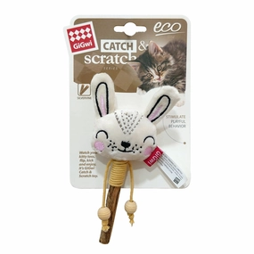 Rabbit Catch & Scratch Eco line with Slivervine Leaves and Stick cat toy set,cat teaser