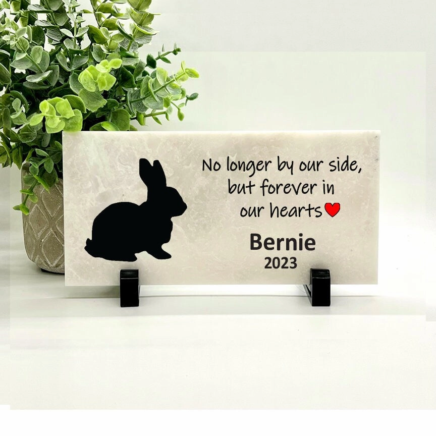 Rabbit Memorial Stone - No longer by our side but forever in our hearts