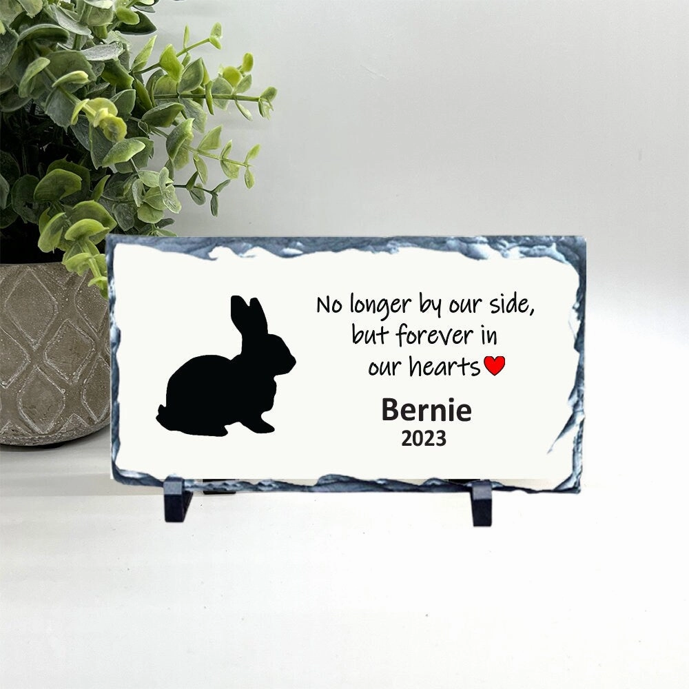 Rabbit Memorial Stone - No longer by our side but forever in our hearts