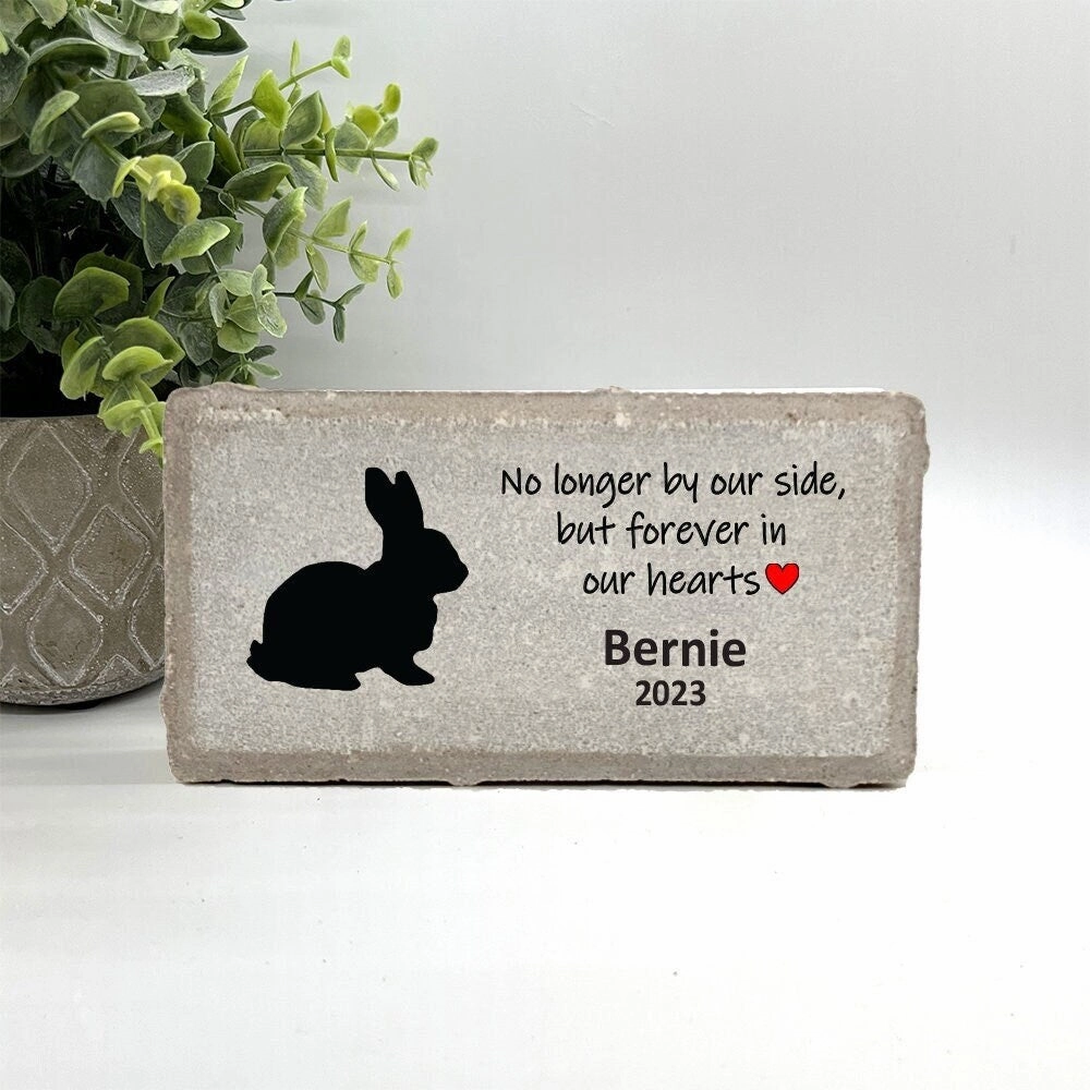 Rabbit Memorial Stone - No longer by our side but forever in our hearts