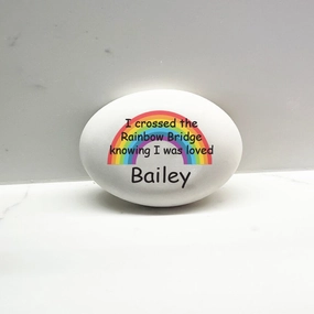 Rainbow Bridge Memorial Stone - Personalized Pet Memorial Stone show poultry,grooming poultry