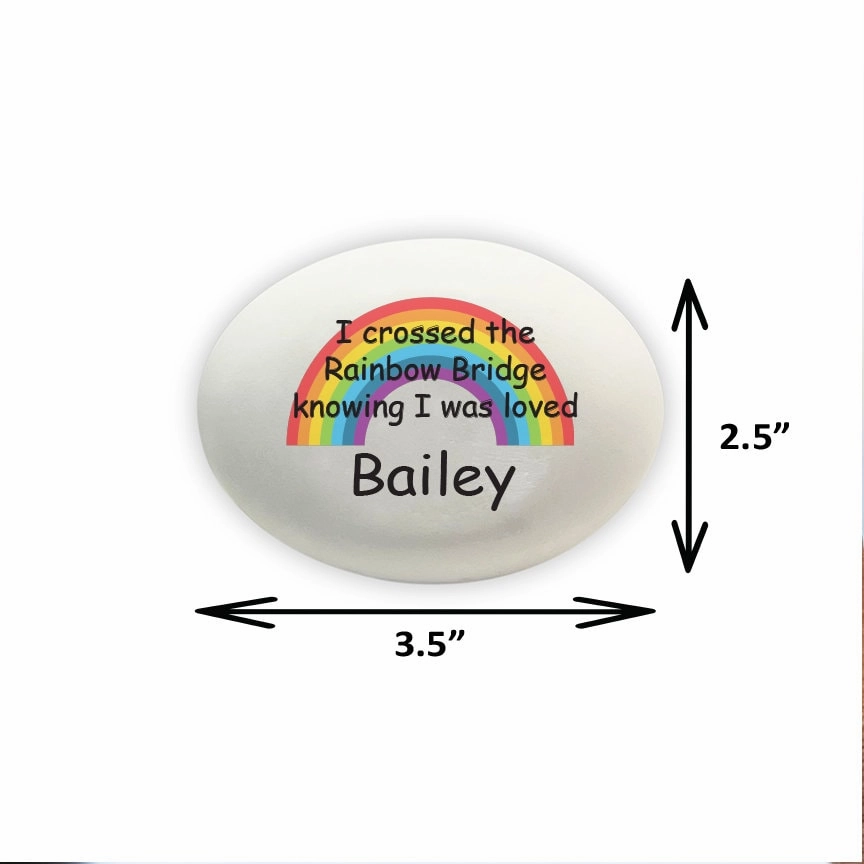 Rainbow Bridge Memorial Stone - Personalized Pet Memorial Stone