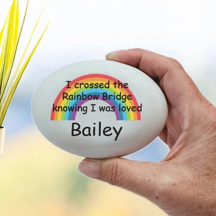 Rainbow Bridge Memorial Stone - Personalized Pet Memorial Stone
