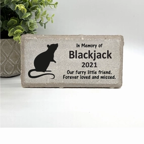Rat / Mouse Memorial Stone- Personalized Pet Keepsake - Pet Memorial Stone show poultry,grooming poultry