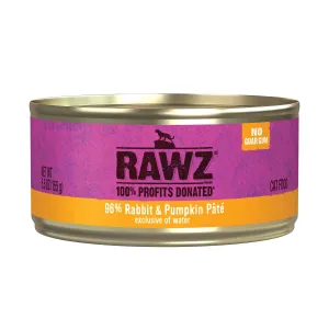 RAWZ Cat 96% Rabbit and Pumpkin Pate 155g dry cat food, cat kibble