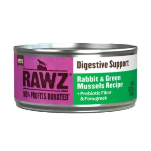 RAWZ Cat Digestive Support Rabbit & Green Mussels 5.5oz adult cat food, best cat food for adults