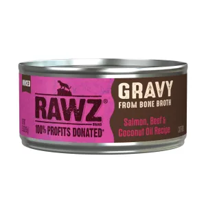 RAWZ Cat Gravy Salmon, Beef & Coconut Oil 5.5oz adult cat food, best cat food for adults