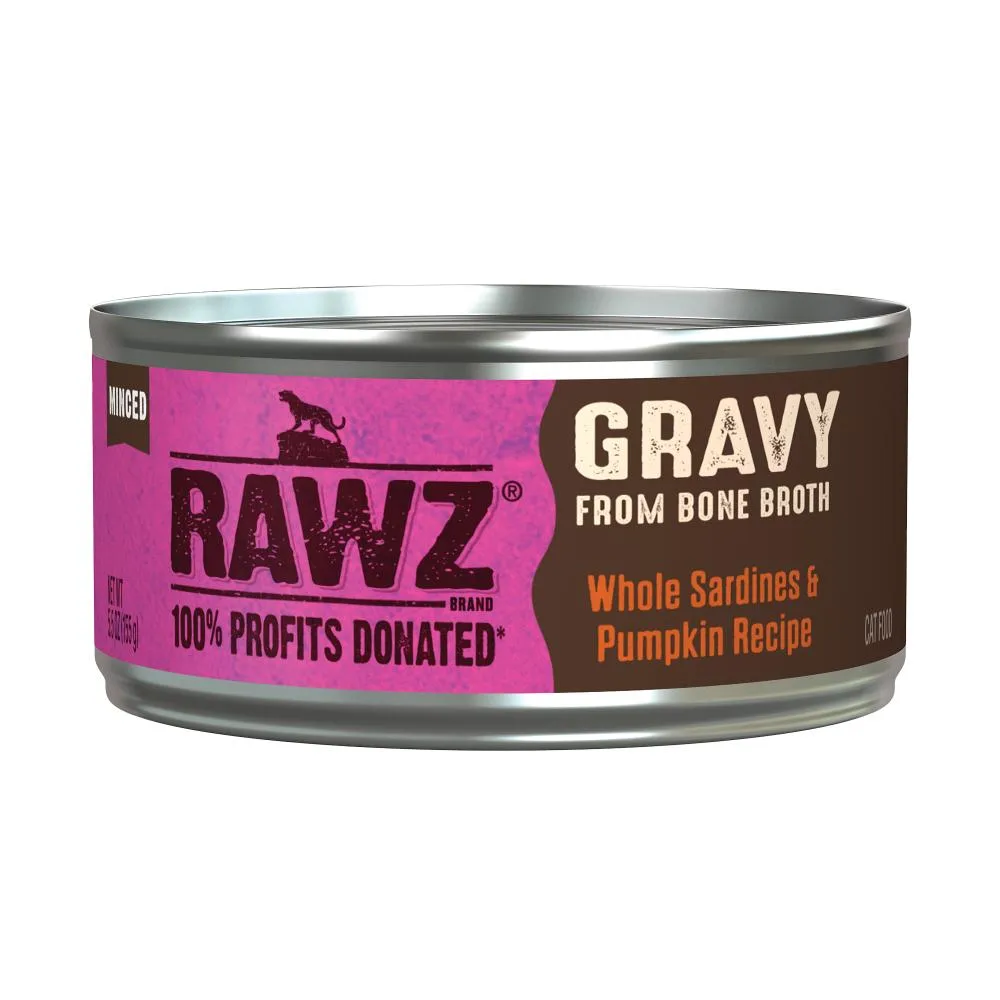 RAWZ Cat Gravy Whole Sardines & Pumpkin 5.5oz dry cat food, cat kibble