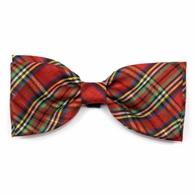 Red Lurex Plaid Dog Bow Tie dog collar accessory,collar decor