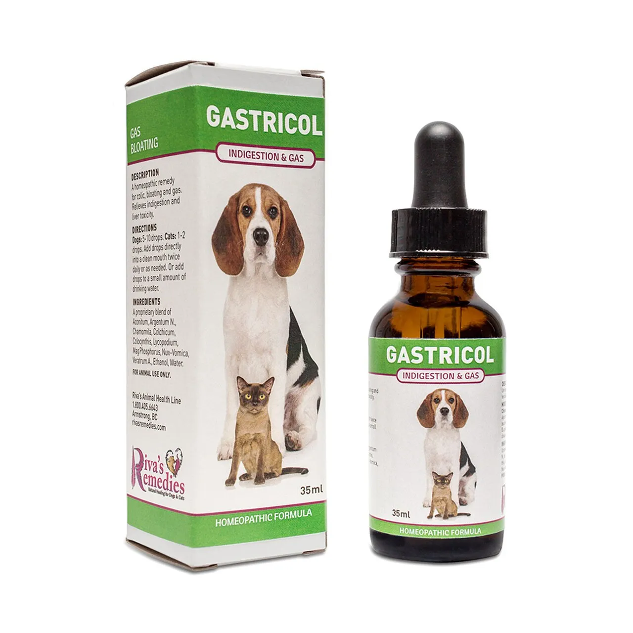 Riva's Remedies Gastricol cat vitamins, cat immune support