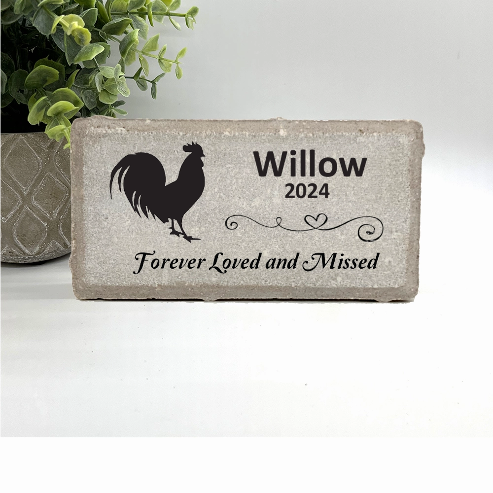 Rooster Memorial Stone- Forever Loved and Missed show poultry,grooming poultry