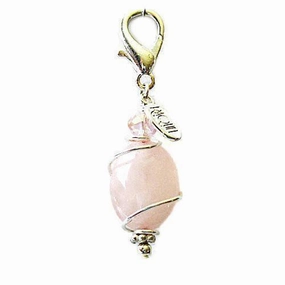 Rose Quartz Healing Dog Collar Charm Nugget Pawmulet dog collar charm,pet tag