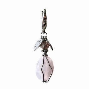 Rose Quartz Healing Dog Collar Charm Oval Pawmulet dog collar charm,pet tag