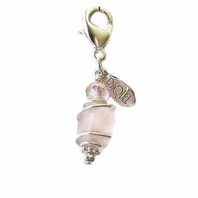 Rose Quartz Healing Dog Collar Charm Teacup Pawmulet dog collar charm,pet tag