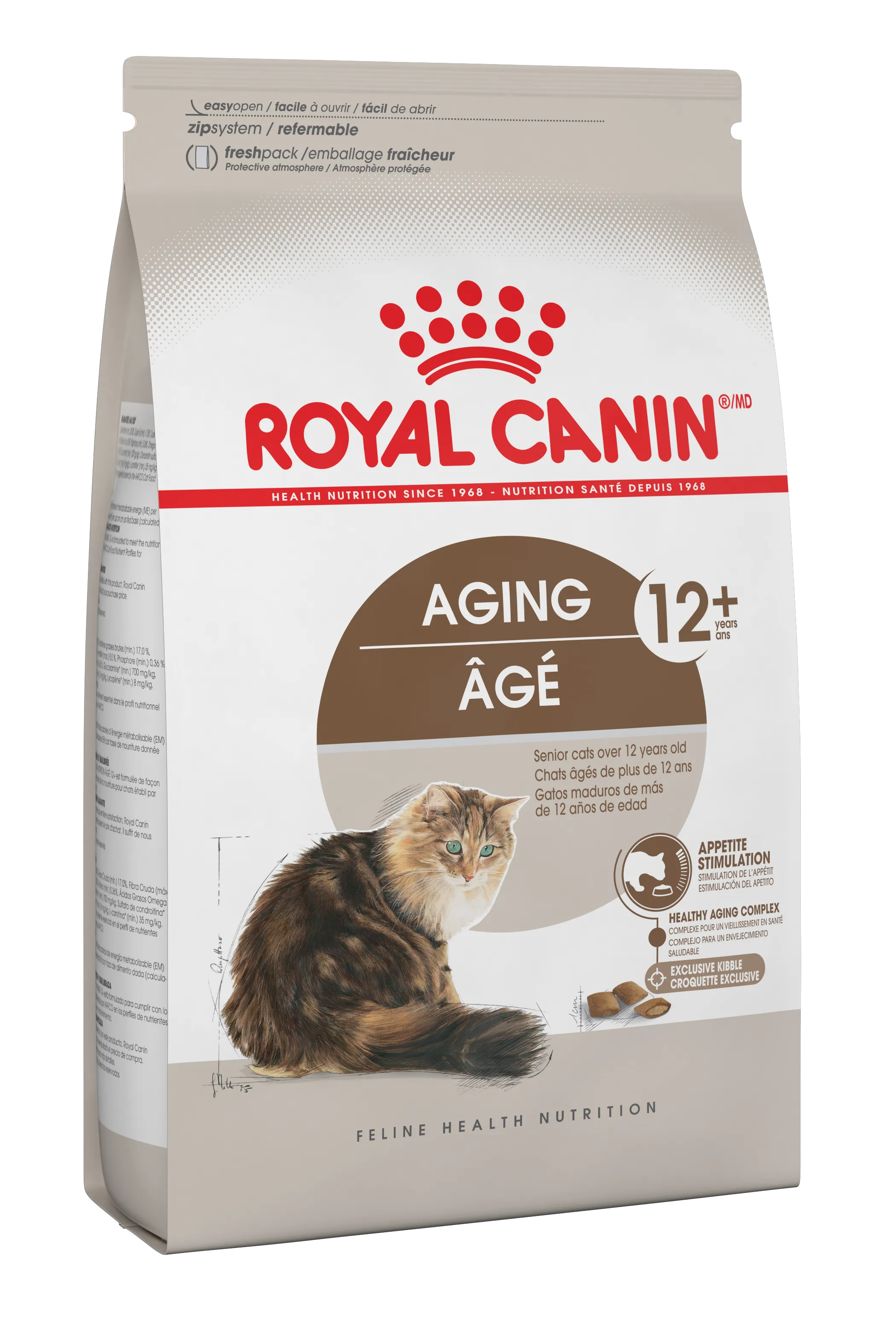 Royal Canin Cat Aging 12  senior cat care, elderly cat supplements