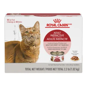 Royal Canin Feline Health Nutrition Adult Instinctive Thin Slices In Gravy Canned Cat Food - 12 can pack, 3 oz adult cat food, best cat food for adults