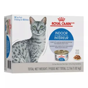 Royal Canin Feline Health Nutrition Indoor Adult Morsels In Gravy Canned Cat Food - 12 can pack dry cat food, cat kibble
