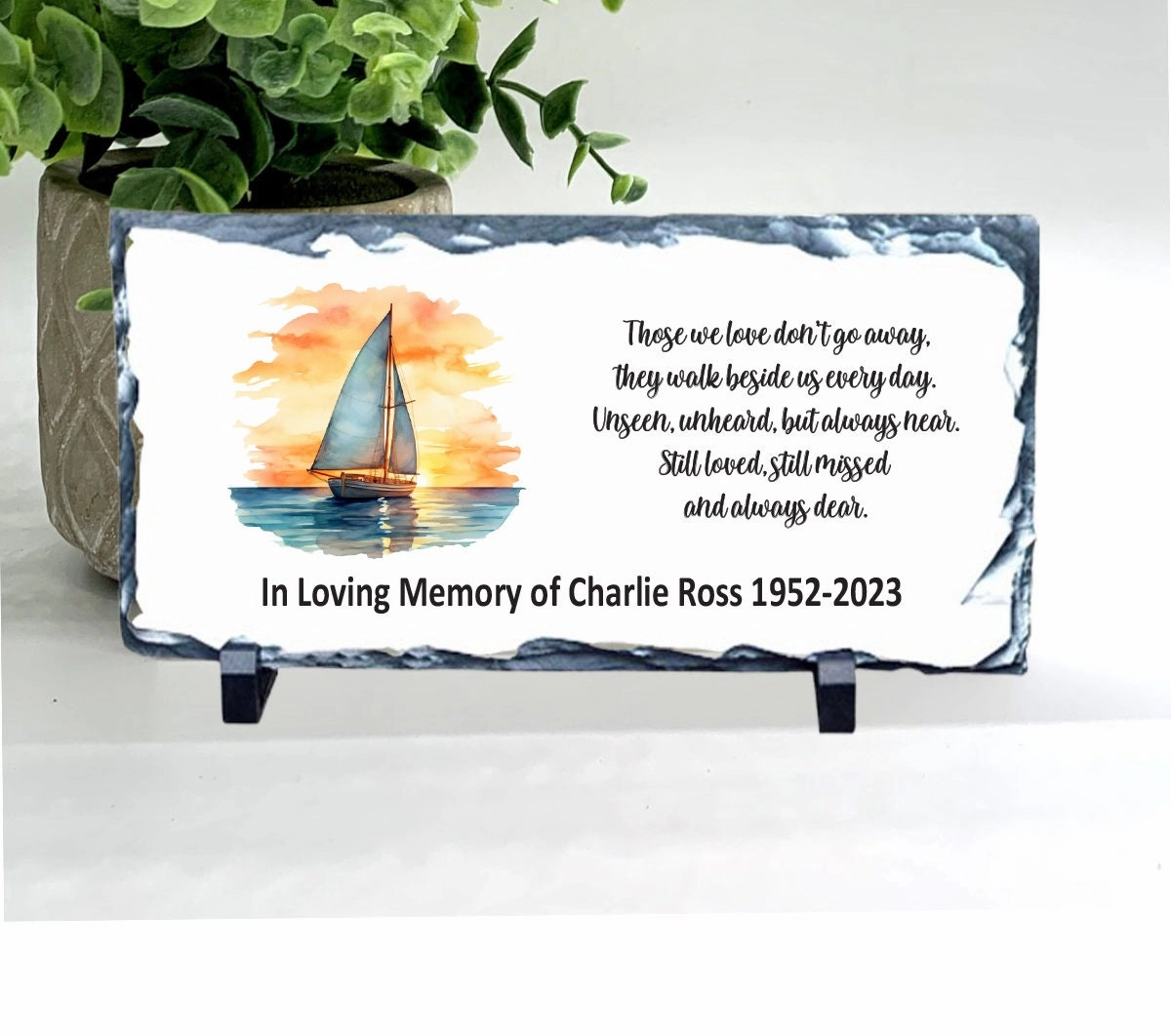 Sailboat Memorial Stone - Sympathy Gift  Bereavement Gift  Funeral Gift - Memorial - Condolence Gift - Memorial Gift - Sailboat Memorial