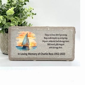 Sailboat Memorial Stone - Sympathy Gift  Bereavement Gift  Funeral Gift - Memorial - Condolence Gift - Memorial Gift - Sailboat Memorial