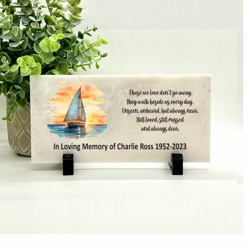 Sailboat Memorial Stone - Sympathy Gift  Bereavement Gift  Funeral Gift - Memorial - Condolence Gift - Memorial Gift - Sailboat Memorial