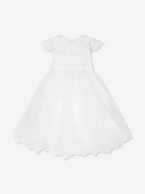 Sarah Louise Girls Ceremonial Ballerina Length Dress in White