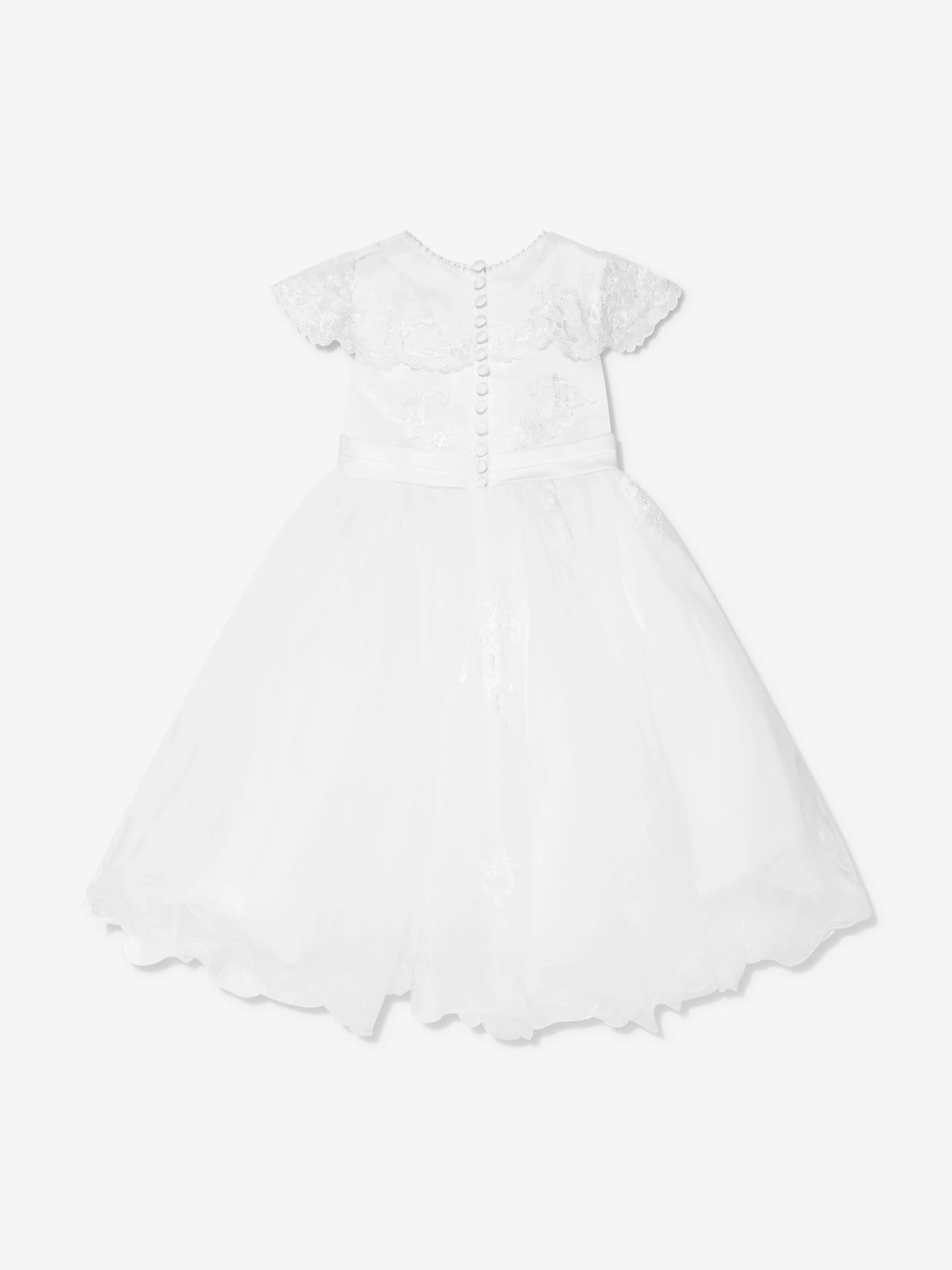 Sarah Louise Girls Ceremonial Ballerina Length Dress in White