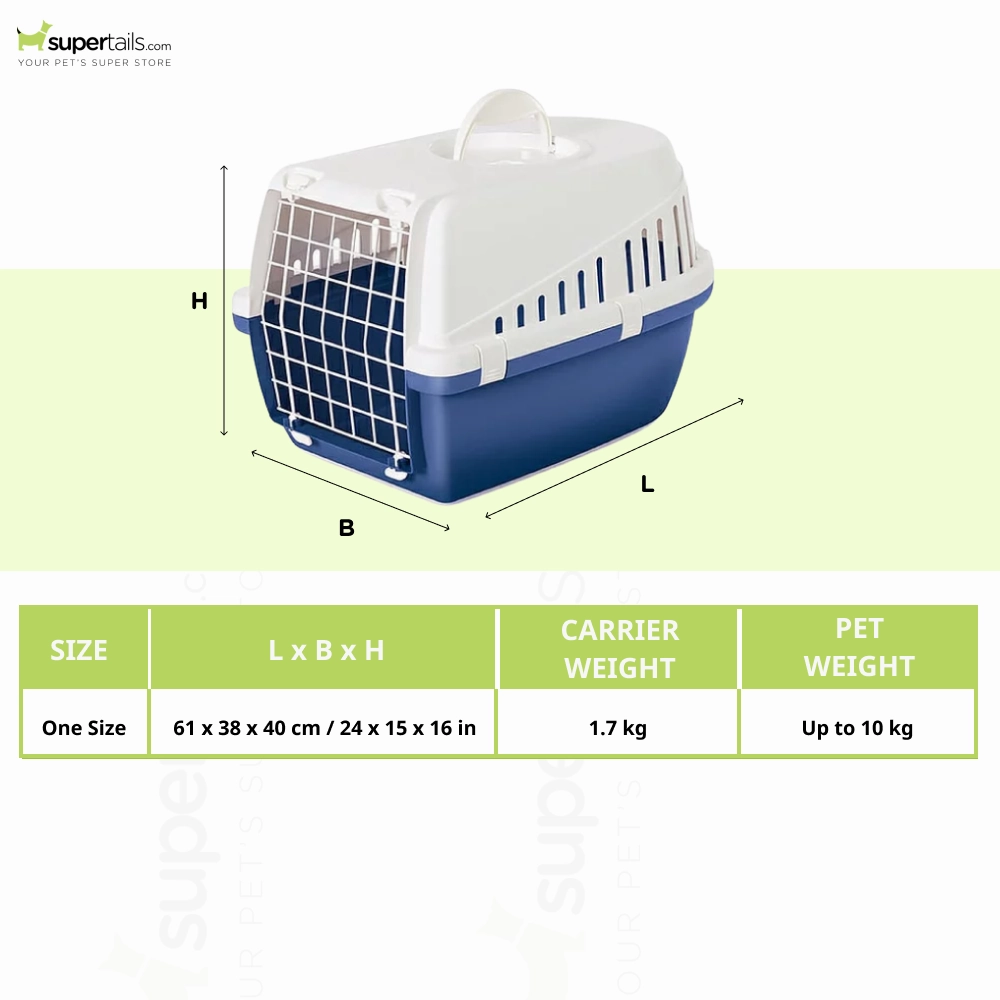 Savic Trotter 3 IATA Approved Travel Carrier for Dogs and Cats (Atlantic Blue)