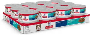 Science Diet Adult 7  Tender Tuna Dinner cat food senior cat care, elderly cat supplements