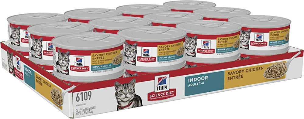 Science Diet Adult Indoor Savory Chicken Entre cat food