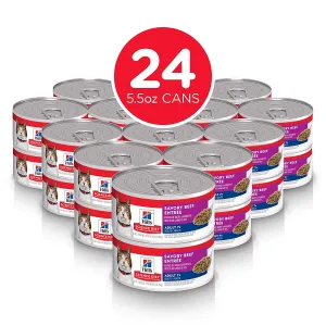 Science Diet Cat Adult 7  Savory Beef Entree 5.5oz senior cat care, elderly cat supplements