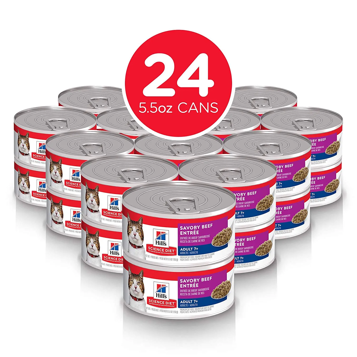 Science Diet Cat Adult 7  Savory Beef Entree 5.5oz senior cat care, elderly cat supplements