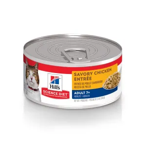Science Diet Cat Adult 7  Savory Chicken Entree 5.5oz senior cat care, elderly cat supplements