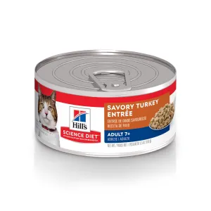 Science Diet Cat Adult 7  Savory Turkey Entree 5.5oz senior cat care, elderly cat supplements