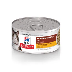 Science Diet Cat Adult Hairball Control Savory Chicken Entree 5.5oz dry cat food, cat kibble