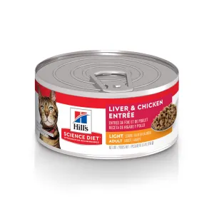 Science Diet Cat Adult Light Liver & Chicken Entree 5.5oz adult cat food, best cat food for adults