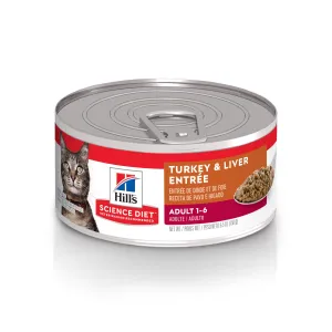 Science Diet Cat Adult Turkey & Liver Entree 5.5oz adult cat food, best cat food for adults