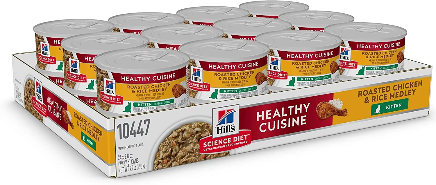 Science Diet Kitten Healthy Cuisine Roasted Chicken & Rice Medley 2.8oz dry cat food, cat kibble