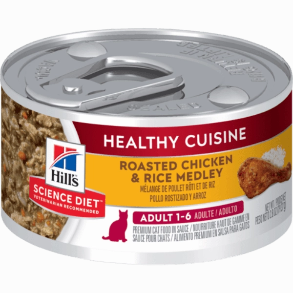 Science Diet Healthy Cuisine Roasted Chicken & Rice Medley Adult Canned Cat Food, 2.8oz