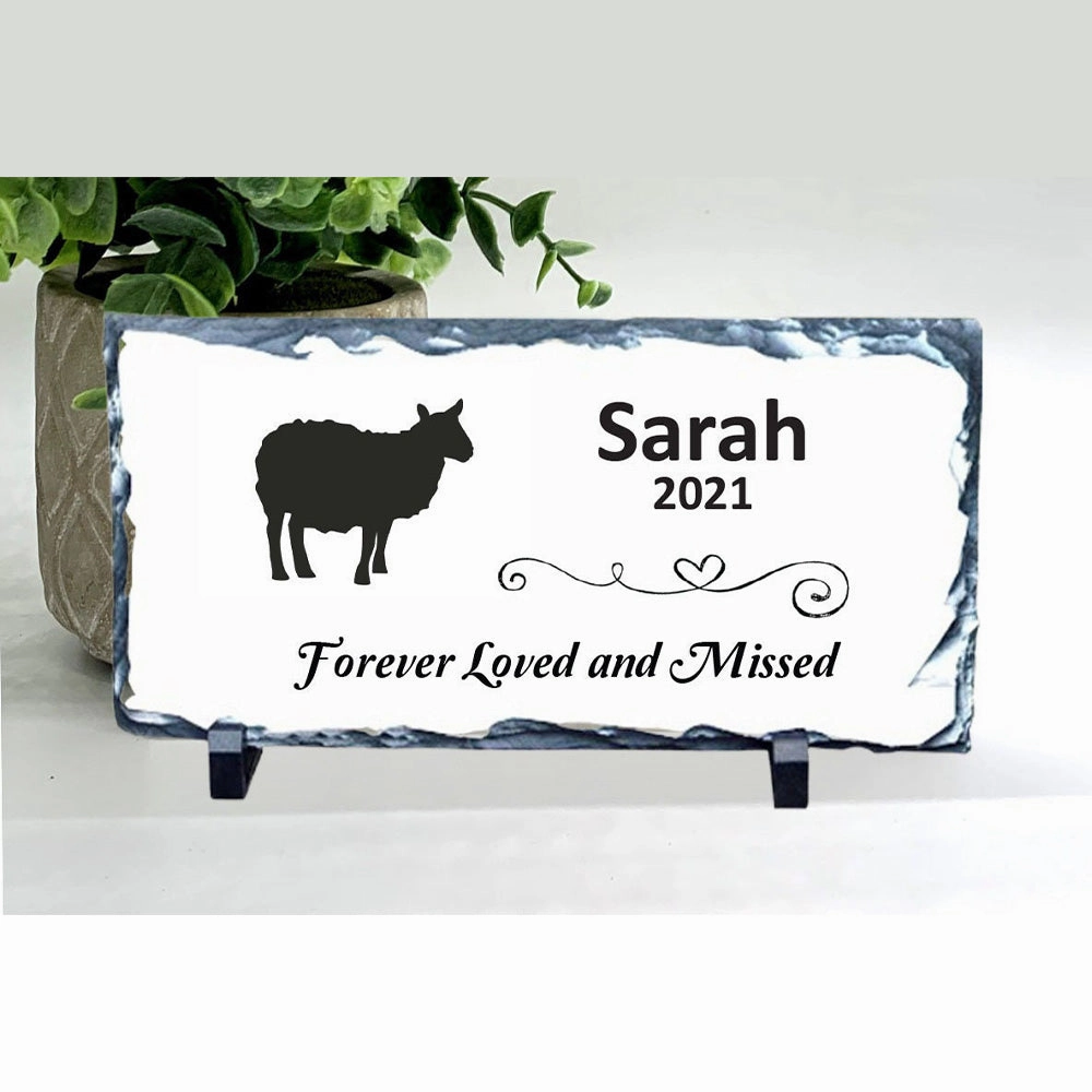 Sheep Memorial Stone - Forever Loved and Missed